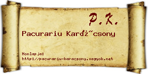 Pacurariu Karácsony névjegykártya